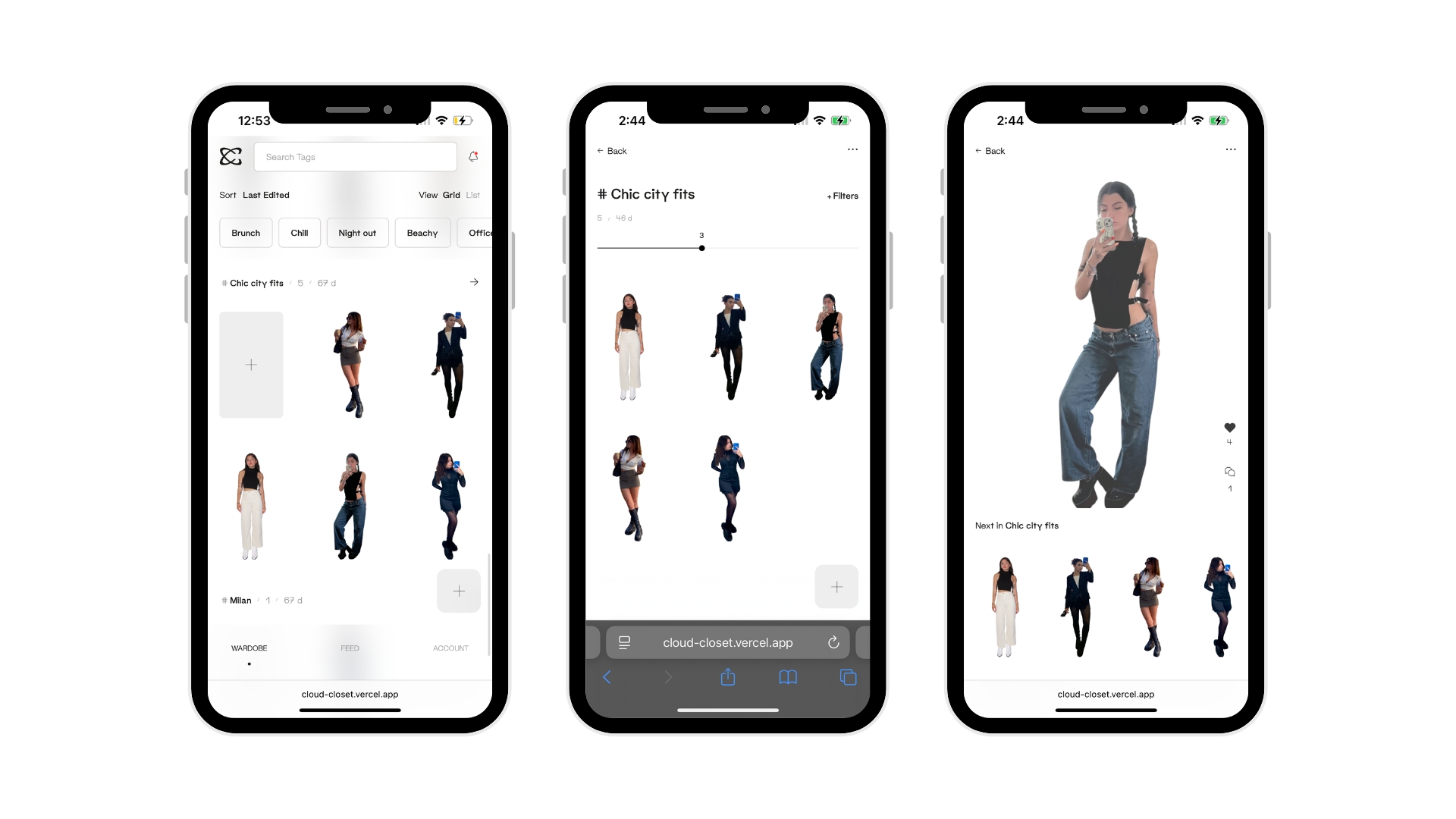 Fourth image showcasing how the category feature on Cloud Closet displays how grouping works in a digital wardrobe.